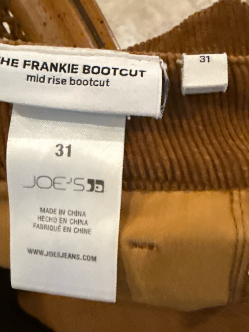 Joe's Jeans Corduroy Flare Pants in Warm Brown the Frankie bootcut - Picture 8 of 8